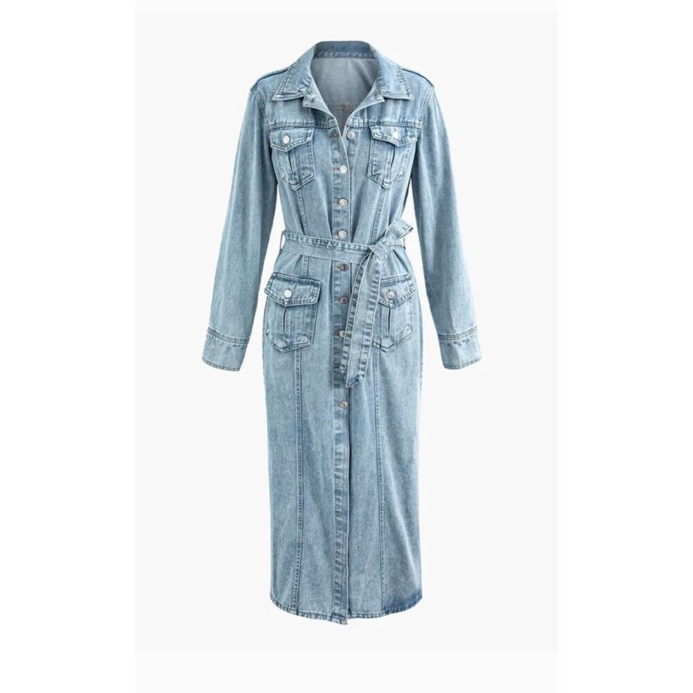 Zara DENIM DRESS WITH POCKETS